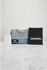 FWRD Renew Chanel Tweed 2 Way Flap Chain Shoulder Bag in Light Blue, view 10, click to view large image.
