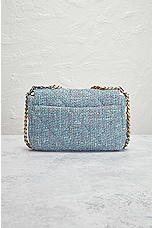 FWRD Renew Chanel Tweed 2 Way Flap Chain Shoulder Bag in Light Blue, view 3, click to view large image.