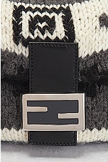 FWRD Renew Fendi Mama Wool Baguette Shoulder Bag in Grey, view 6, click to view large image.