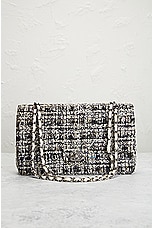 FWRD Renew Chanel Medium Tweed Double Flap Shoulder Bag in Black & White, view 2, click to view large image.