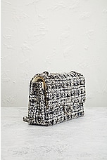 FWRD Renew Chanel Medium Tweed Double Flap Shoulder Bag in Black & White, view 4, click to view large image.
