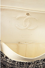 FWRD Renew Chanel Medium Tweed Double Flap Shoulder Bag in Black & White, view 7, click to view large image.