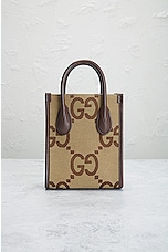FWRD Renew Gucci GG Jumbo 2 Way Handbag in Brown, view 3, click to view large image.