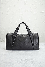 FWRD Renew Chanel Lambskin Boston Bag in Black, view 3, click to view large image.