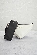 FWRD Renew Prada 2 Way Shoulder Bag in White & Black, view 2, click to view large image.
