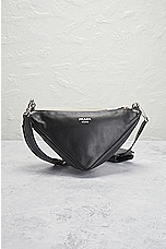 FWRD Renew Prada 2 Way Shoulder Bag in White & Black, view 3, click to view large image.