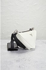 FWRD Renew Prada 2 Way Shoulder Bag in White & Black, view 4, click to view large image.