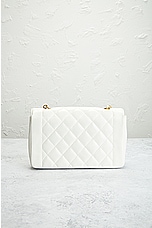 FWRD Renew Chanel Diana Caviar Chain Flap Shoulder Bag in White, view 3, click to view large image.
