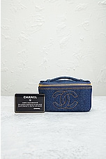 FWRD Renew Chanel Denim Vanity Bag in Dark Blue, view 10, click to view large image.