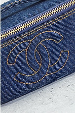 FWRD Renew Chanel Denim Vanity Bag in Dark Blue, view 6, click to view large image.