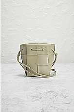 FWRD Renew Bottega Veneta Mini Bucket Crossbody Bag in Travertine & Gold, view 2, click to view large image.