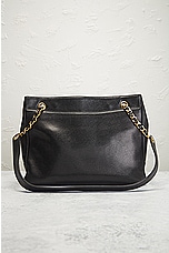 FWRD Renew Chanel Chain Tote Bag in Black, view 3, click to view large image.