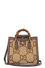 FWRD Renew Gucci Jumbo GG Bamboo 2 Way Handbag in Brown, view 1, click to view large image.