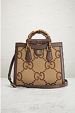 FWRD Renew Gucci Jumbo GG Bamboo 2 Way Handbag in Brown, view 2, click to view large image.