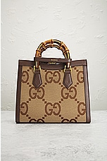 FWRD Renew Gucci Jumbo GG Bamboo 2 Way Handbag in Brown, view 3, click to view large image.