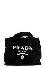 FWRD Renew Prada Terry Tote Bag in Black, view 1, click to view large image.