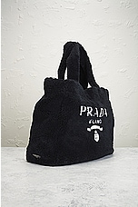 FWRD Renew Prada Terry Tote Bag in Black, view 4, click to view large image.