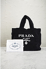 FWRD Renew Prada Terry Tote Bag in Black, view 9, click to view large image.