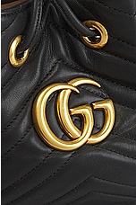 FWRD Renew Gucci GG Marmont Bucket Bag in Black, view 5, click to view large image.