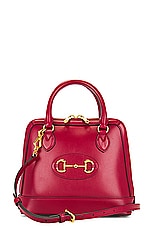 FWRD Renew Gucci Horsebit Leather Handbag in Burgundy, view 1, click to view large image.