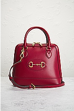 FWRD Renew Gucci Horsebit Leather Handbag in Burgundy, view 2, click to view large image.