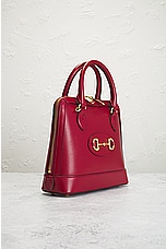 FWRD Renew Gucci Horsebit Leather Handbag in Burgundy, view 4, click to view large image.