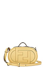 FWRD Renew Fendi O Lock Leather Camera Bag in Mustard, view 1, click to view large image.