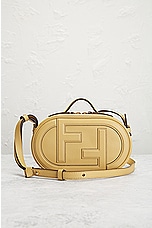 FWRD Renew Fendi O Lock Leather Camera Bag in Mustard, view 2, click to view large image.