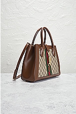 FWRD Renew Gucci Jackie Ophidia 2 Way Handbag in Brown, view 4, click to view large image.