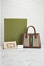 FWRD Renew Gucci Jackie Ophidia 2 Way Handbag in Brown, view 9, click to view large image.