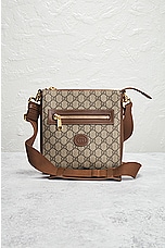 FWRD Renew Gucci GG Supreme Shoulder Bag in Brown, view 2, click to view large image.