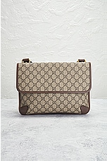 FWRD Renew Gucci GG Supreme Shoulder Bag in Beige, view 3, click to view large image.