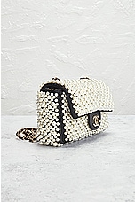FWRD Renew Chanel Pearl Flap Chain Shoulder Bag in Black & White, view 4, click to view large image.