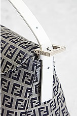 FWRD Renew Fendi Zucchino Mama Baguette Shoulder Bag in Grey, view 5, click to view large image.