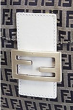 FWRD Renew Fendi Zucchino Mama Baguette Shoulder Bag in Grey, view 6, click to view large image.
