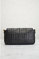 FWRD Renew Fendi Zucca Mama Baguette Shoulder Bag in Black, view 3, click to view large image.