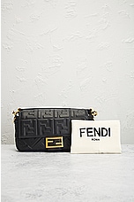 FWRD Renew Fendi Zucca Mama Baguette Shoulder Bag in Black, view 8, click to view large image.