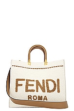 FWRD Renew Fendi Sunshine 2 Way Tote Bag in Cream, view 1, click to view large image.