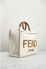 FWRD Renew Fendi Sunshine 2 Way Tote Bag in Cream, view 4, click to view large image.