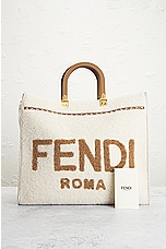 FWRD Renew Fendi Sunshine 2 Way Tote Bag in Cream, view 8, click to view large image.