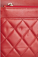 FWRD Renew Chanel Quilted Lambskin Single Flap Shoulder Bag in Red, view 7, click to view large image.