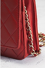 FWRD Renew Chanel Quilted Lambskin Single Flap Shoulder Bag in Red, view 8, click to view large image.