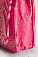 FWRD Renew Chanel Quilted Lambskin Boy Shoulder Bag in Pink, view 7, click to view large image.