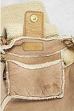 FWRD Renew Chanel CC Turnlock Suede Shearling Flap Shoulder Bag in Beige, view 5, click to view large image.