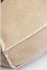 FWRD Renew Chanel CC Turnlock Suede Shearling Flap Shoulder Bag in Beige, view 7, click to view large image.
