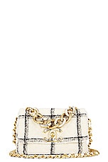FWRD Renew Chanel Tweed Chain Flap Shoulder Bag in Cream, view 1, click to view large image.