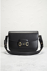 FWRD Renew Gucci Horsebit Shoulder Bag in Black, view 2, click to view large image.