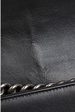 FWRD Renew Chanel Lambskin Boy Shoulder Bag in Black, view 5, click to view large image.