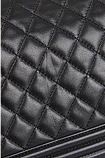 FWRD Renew Chanel Lambskin Boy Shoulder Bag in Black, view 7, click to view large image.