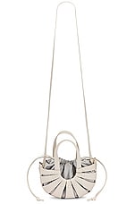 FWRD Renew Bottega Veneta The Shell Small Bag in White & Frost Gold, view 1, click to view large image.